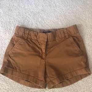 JCrew 3" Chino Shorts in Melted Caramel Brown